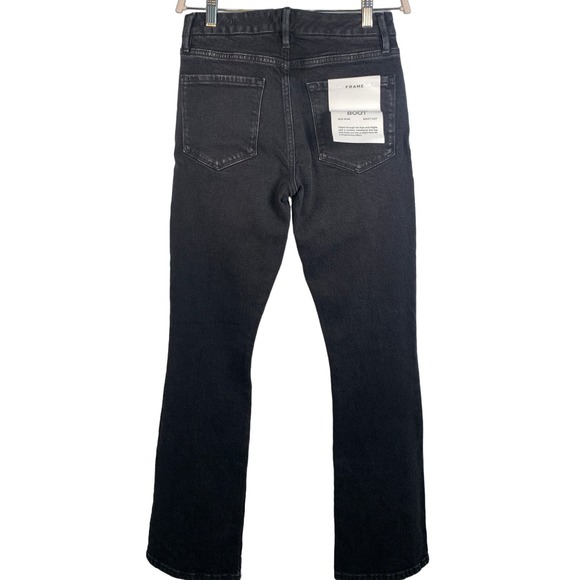 Frame‎ NWT Women's 26 Le Mini Boot Mid Rise Boot Cut Front Split Blacklake Jeans - Picture 5 of 9